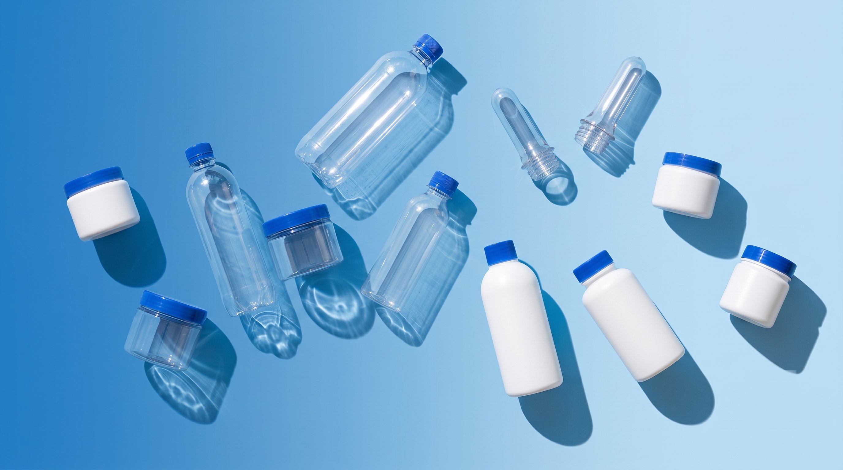 PET and HDPE bottles, jars and preforms - plastic packaging manufactured by Ganpati Containers in Sri Ganganagar, Rajasthan